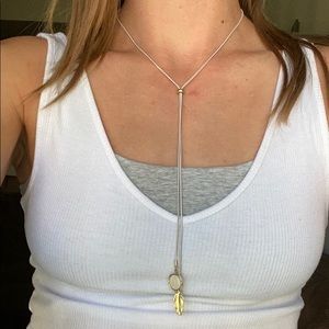 Silver necklace long necklace